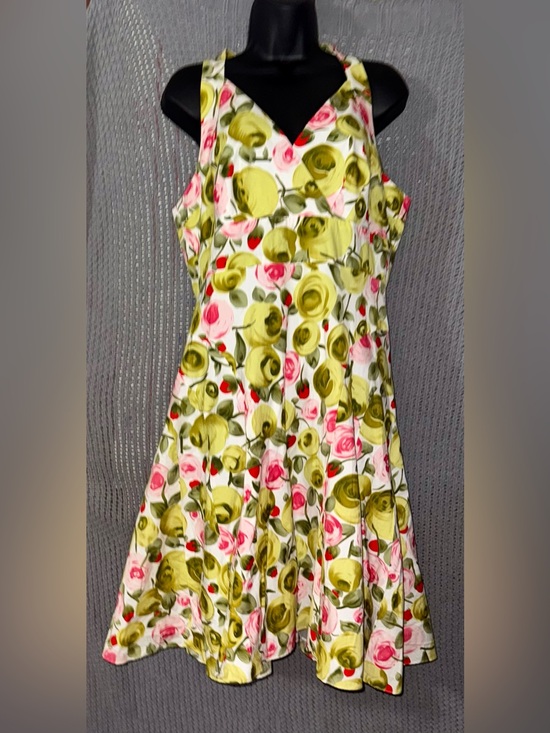 Talbots Dresses & Skirts - Talbots Pink Green Sleeveless A-Line Midi Fit & Flare Dress 14 Petite